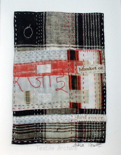 Work by Lorna Jewitt inspired by Bradford College Textile Archive